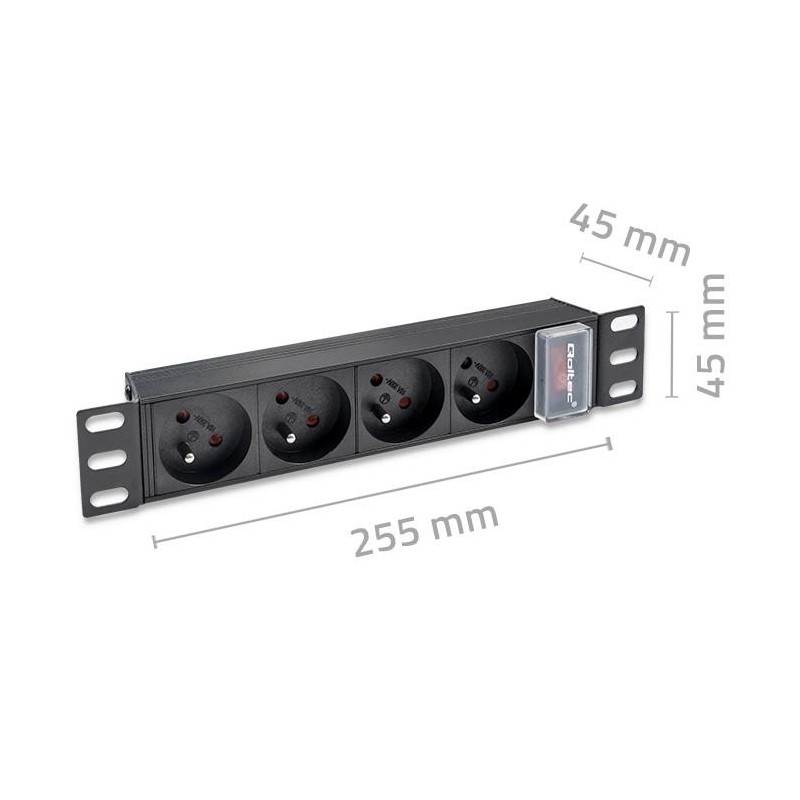 Listwa zasilająca Qoltec PDU do RACK 10" | 1U | 16A | 4xFREN… | PartsPC.pl