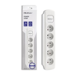 Qoltec Listwa zasilająca | 5 gniazd | 1.8m | Biała | PartsPC.pl