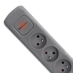 Listwa zasilająca Qoltec 6 gniazd | 1.8m | Szara | PartsPC.pl