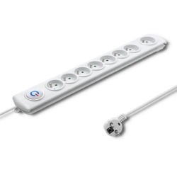 Qoltec Listwa antyprzepięciowa | 8 gniazd | 1.5m | PartsPC.pl