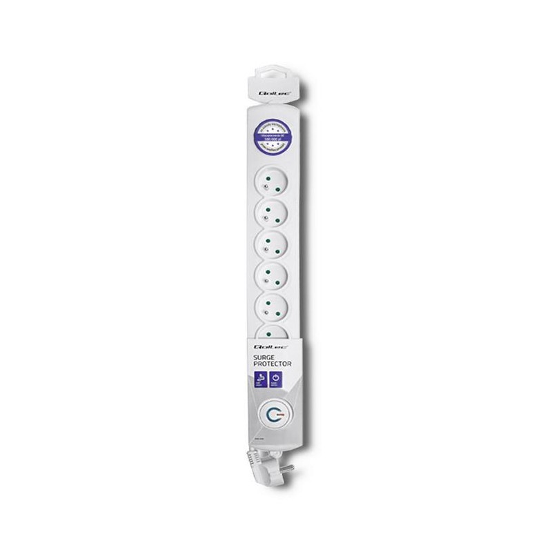 Qoltec Listwa antyprzepięciowa | 8 gniazd | 1.5m | PartsPC.pl