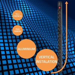 Qoltec Listwa zasilająca PDU do RACK | 16A | 16xSCHUKO | Pio… | PartsPC.pl