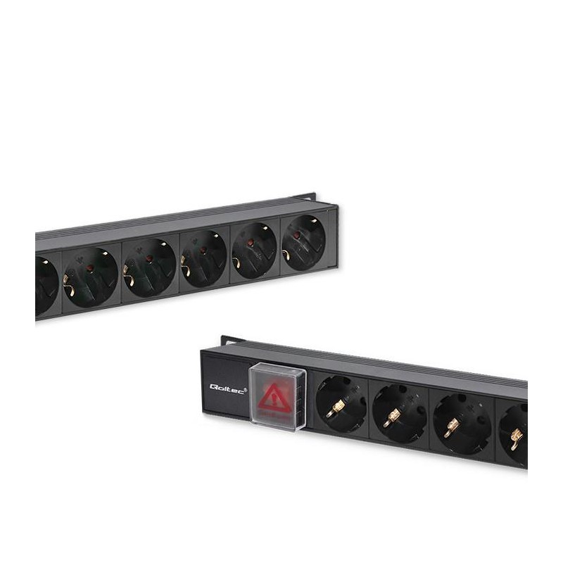 Qoltec Listwa zasilająca PDU do RACK | 16A | 16xSCHUKO | Pio… | PartsPC.pl