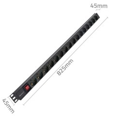 Qoltec Listwa zasilająca PDU do RACK | 16A | 16xSCHUKO | Pio… | PartsPC.pl