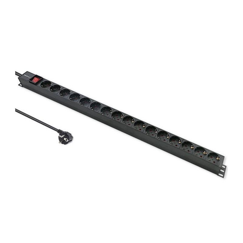 Qoltec Listwa zasilająca PDU do RACK | 16A | 16xSCHUKO | Pio… | PartsPC.pl