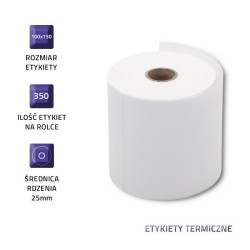 Etykiety termiczne Qoltec 100x150mm | 350szt | PartsPC.pl