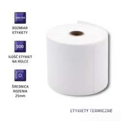Etykiety termiczne Qoltec 100x150mm | 500szt | PartsPC.pl