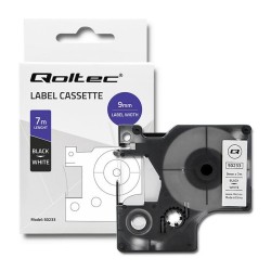 Taśma Qoltec do DYMO D1 40913 | 9mm x 7m | Biała/ Czarny nad… | PartsPC.pl