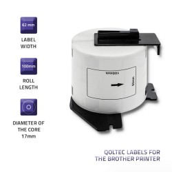 Taśma Qoltec do BROTHER DK-11202 | 62mm x 100mm | 300 etykie… | PartsPC.pl
