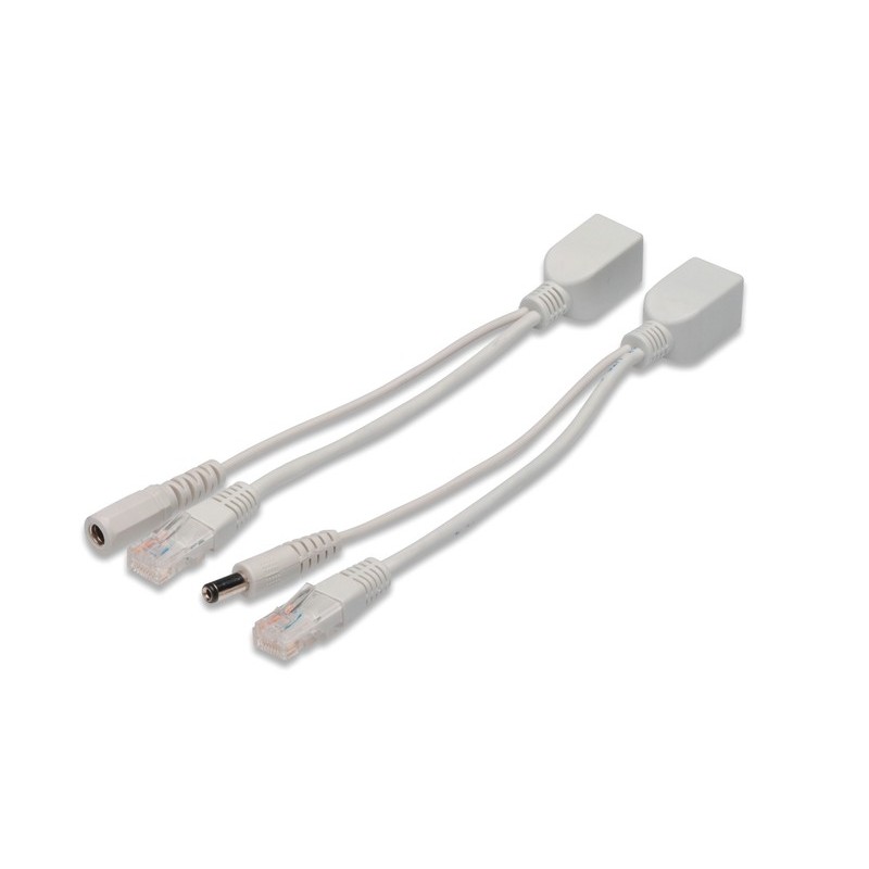Zestaw pasywnych kabli PoE FastEthernet 10/100Mbps DC 5.5mm/… | PartsPC.pl