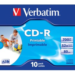 Płyty CD-R Verbatim 700MB AZO printable (10 Jewel Case) | PartsPC.pl
