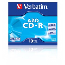 Płyty CD-R Verbatim 52x 700MB (Jewel Case 10) CRYSTAL | PartsPC.pl