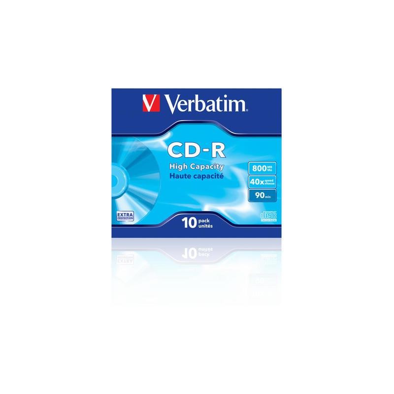 Płyty CD-R Verbatim 40x 800MB (Jewel Case 10) EXTRA PROTECTI… | PartsPC.pl