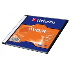 Płyta DVD-R Verbatim 16X 4.7GB (Slim 1) MATT SILVER | PartsPC.pl