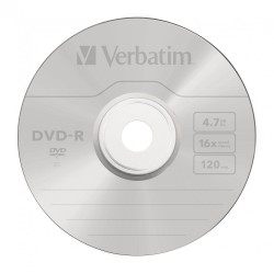 Płyta DVD-R Verbatim 16X 4.7GB (Slim 1) MATT SILVER | PartsPC.pl