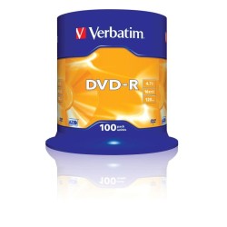 Płyty DVD-R Verbatim 16x 4.7GB (Cake 100) MATT SILVER | PartsPC.pl