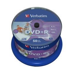 Płyty DVD+R Verbatim 16x 4.7GB Printable No ID (Cake 50) | PartsPC.pl