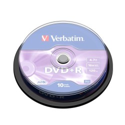 Płyty DVD+R Verbatim 16x 4.7GB (Cake 10) MATT SILVER | PartsPC.pl