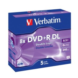 Płyty DVD+R DL Verbatim 8x 8.5GB (Jewel Case 5) MATT SILVER… | PartsPC.pl