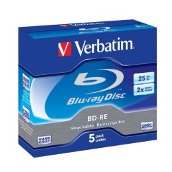 Płyty BD-RE Verbatim 2x 25GB (Jewel Case 5) Blu-Ray WHITE BL… | PartsPC.pl