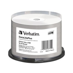 Płyty DVD-R Verbatim 4.7GB X16 AZO DL+ printable thermal bia… | PartsPC.pl
