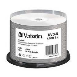 Płyty DVD-R Verbatim 4,7GB 16x Cake 50 szt Nadruk Waterproof… | PartsPC.pl