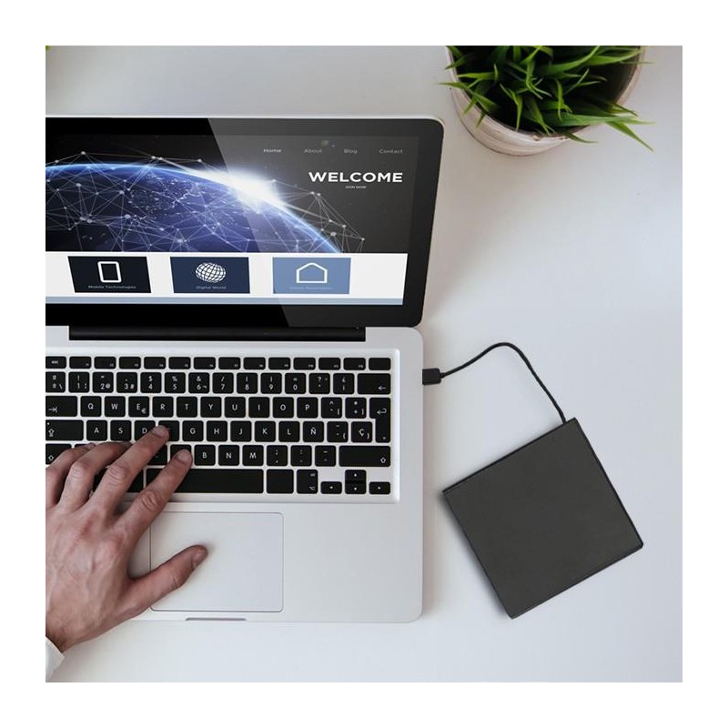 Nagrywarka Qoltec DVD-RW zewnętrzna | USB2.0 | czarna | PartsPC.pl