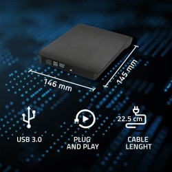 Nagrywarka Qoltec DVD-RW zewnętrzna | USB3.0 | czarna | PartsPC.pl