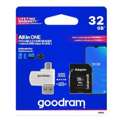 Karta pamięci microSDHC GOODRAM 32GB M1A4 UHS-I + Adapter | PartsPC.pl