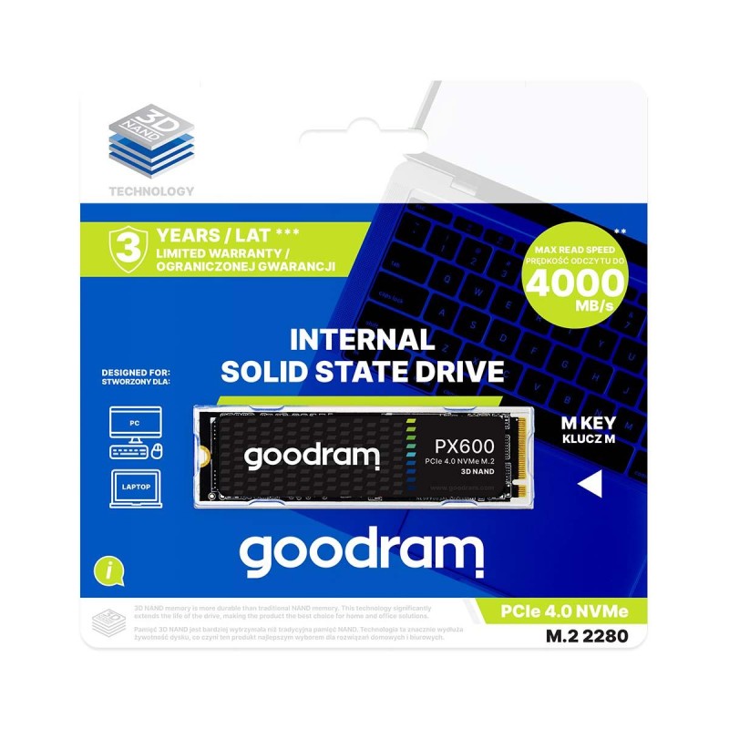 Dysk SSD GOODRAM PX600 500GB M.2 2280 PCIe NVMe (4700/1700 M… | PartsPC.pl