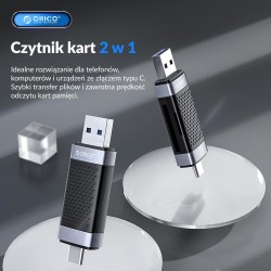 Czytnik kart pamięci ORICO CD2D-AC2-BK-EP SD/microSD... | PartsPC.pl