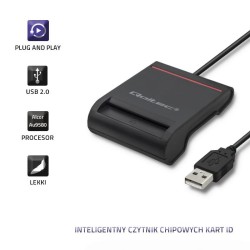 Czytnik kart chipowych ID Qoltec SCR-0642 | USB 2.0 + adapte… | PartsPC.pl