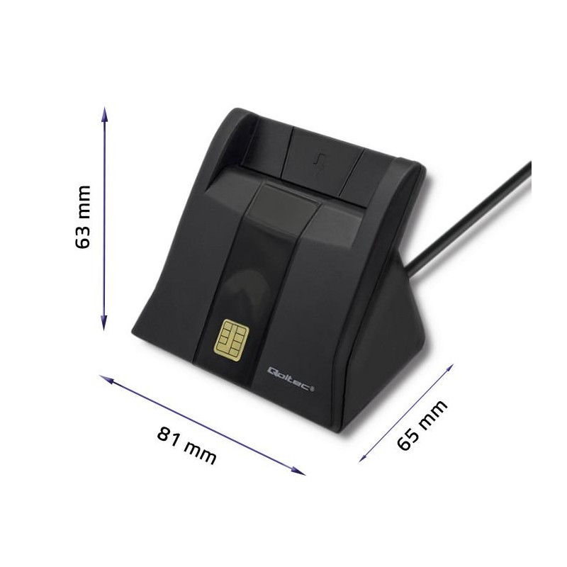 Czytnik kart chipowych ID Qoltec SCR-0643 | USB 2.0 + adapte… | PartsPC.pl