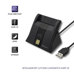 Czytnik kart chipowych ID Qoltec SCR-0643 | USB 2.0 + adapte… | PartsPC.pl