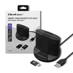 Qoltec Inteligentny czytnik chipowych kart ID SCR-0632 | USB… | PartsPC.pl