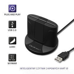 Qoltec Inteligentny czytnik chipowych kart ID SCR-0632 | USB… | PartsPC.pl