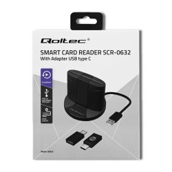 Qoltec Inteligentny czytnik chipowych kart ID SCR-0632 | USB… | PartsPC.pl
