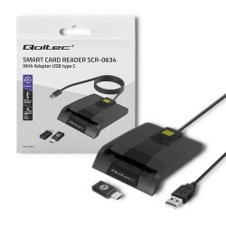 Czytnik kart chipowych ID Qoltec SCR-0634 | USB 2.0 + adapte… | PartsPC.pl