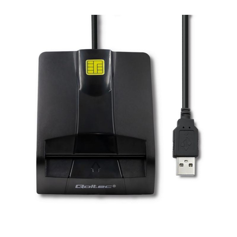 Czytnik kart chipowych ID Qoltec SCR-0634 | USB 2.0 + adapte… | PartsPC.pl