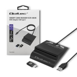 Qoltec Inteligentny czytnik chipowych kart ID SCR-0636 | USB… | PartsPC.pl