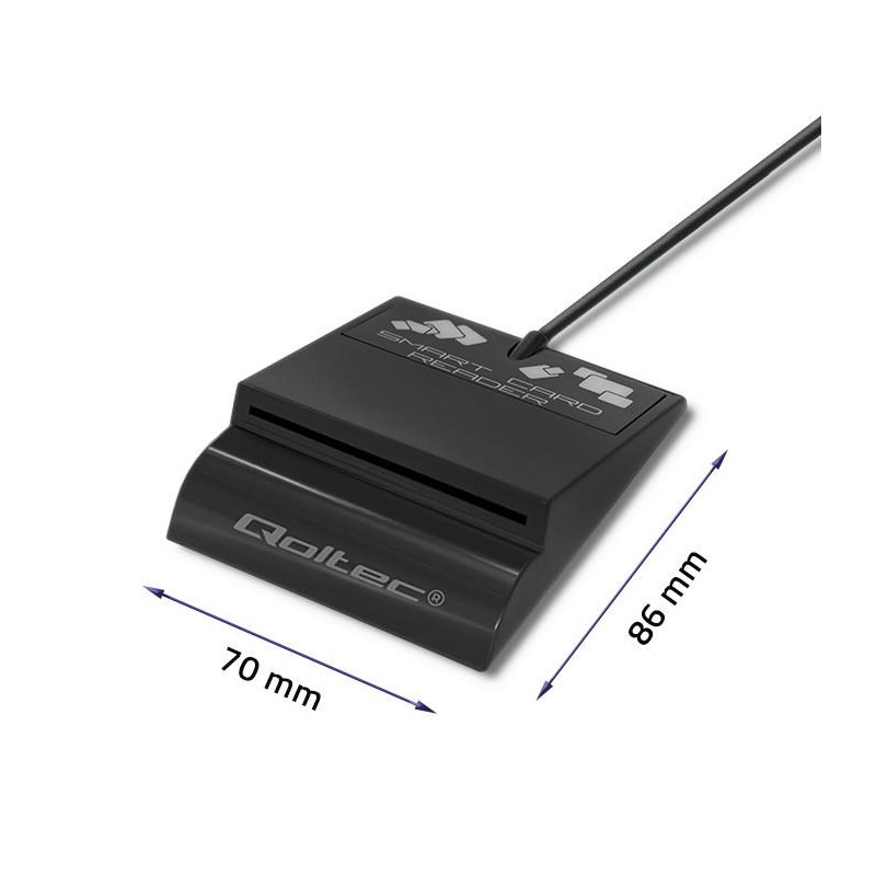 Qoltec Inteligentny czytnik chipowych kart ID SCR-0636 | USB… | PartsPC.pl