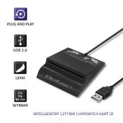 Qoltec Inteligentny czytnik chipowych kart ID SCR-0636 | USB… | PartsPC.pl
