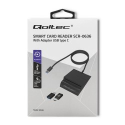 Qoltec Inteligentny czytnik chipowych kart ID SCR-0636 | USB… | PartsPC.pl