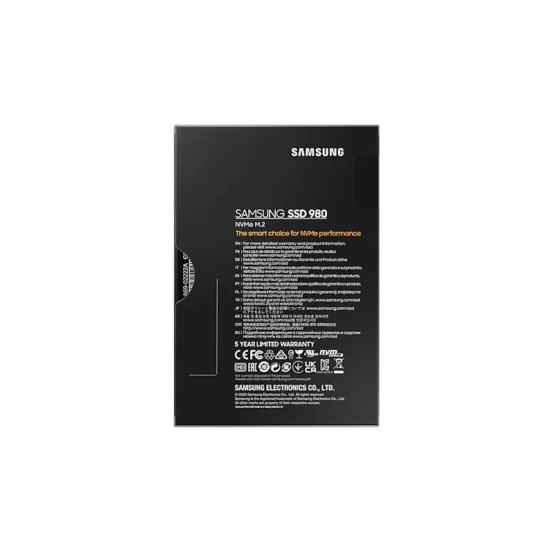 Dysk SSD Samsung 980 500GB M.2 2280 PCIe 3.0 x4 NVMe (3100/2600 MB/s) TLC