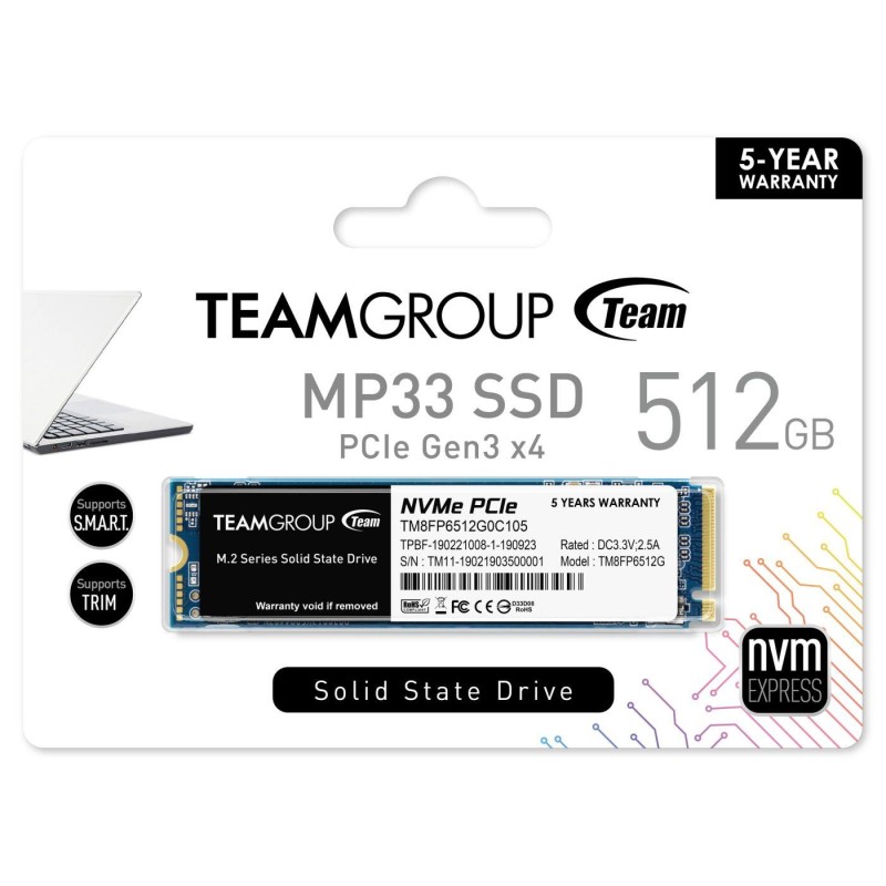 Dysk SSD Team Group MP33 512GB M.2 2280 PCIe NVMe (1700/1400… | PartsPC.pl