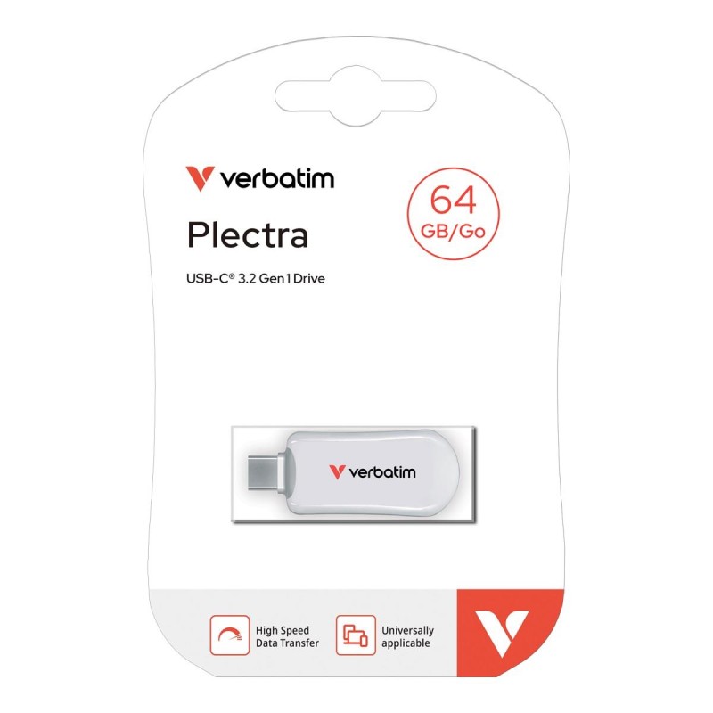 Pendrive Verbatim Plectra 64GB USB-C 3.0 White | PartsPC.pl