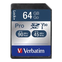Karta pamięci SDXC Verbatim Pro U3 64GB (90/45 MB/s) Class 1… | PartsPC.pl
