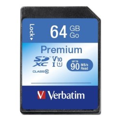 Karta pamięci SDXC Verbatim Premium U1 64GB (90 MB/s) Class … | PartsPC.pl