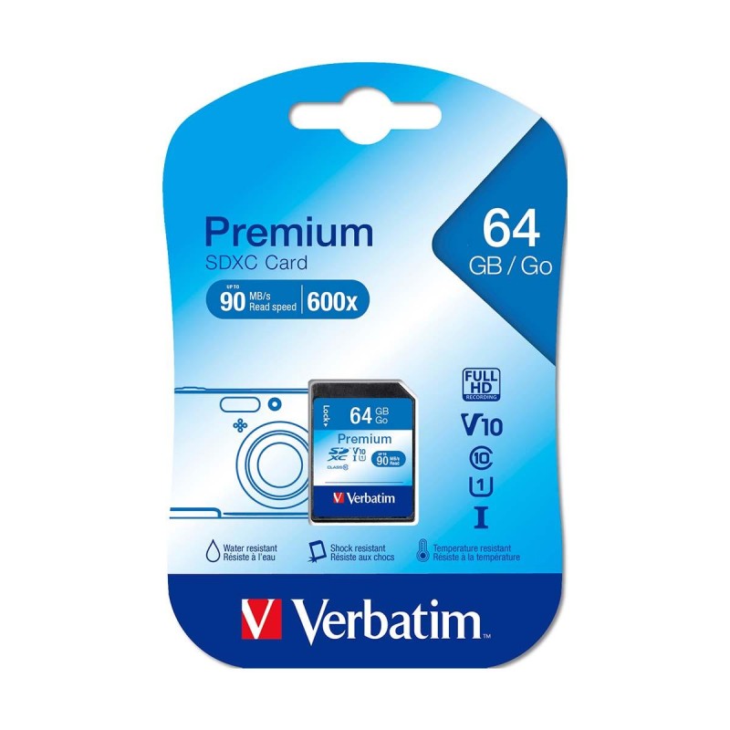 Karta pamięci SDXC Verbatim Premium U1 64GB (90 MB/s) Class … | PartsPC.pl