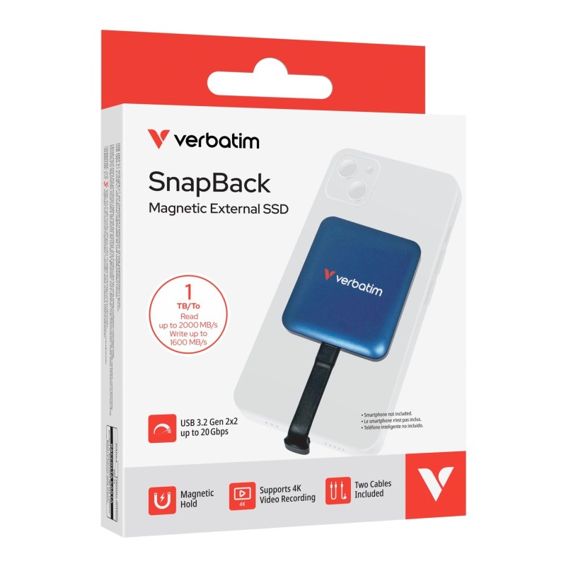 Verbatim Dysk zewnętrzny SnapBack Magnetic SSD Blue MagSave … | PartsPC.pl